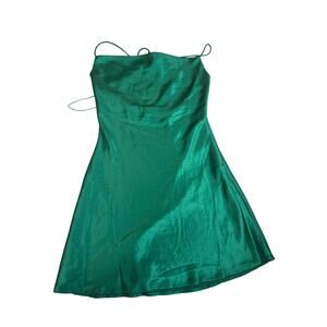 Boutique Kelly Green Mini Dress Strapless Lace Up Back NWT Large